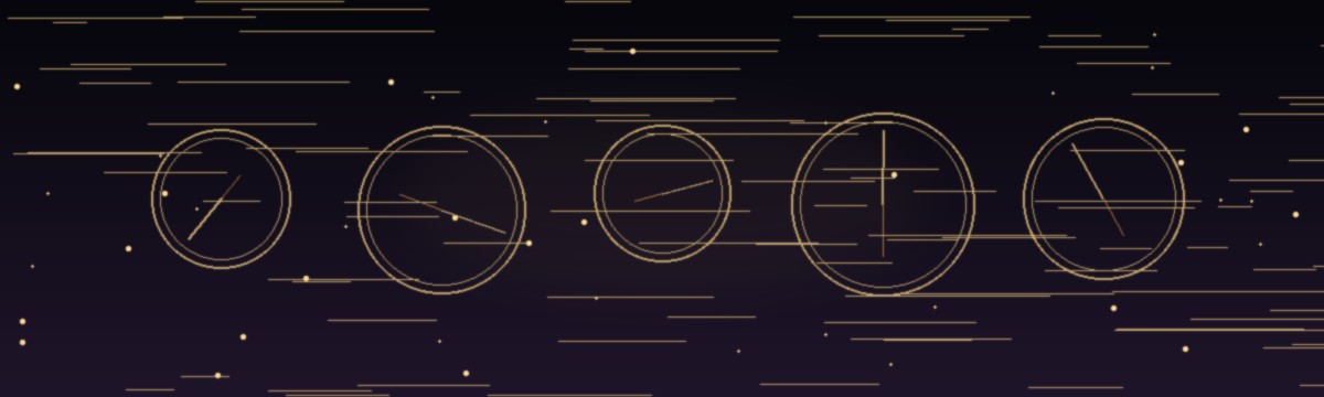 Dream of being late - clock face in dark mystical atmosphere