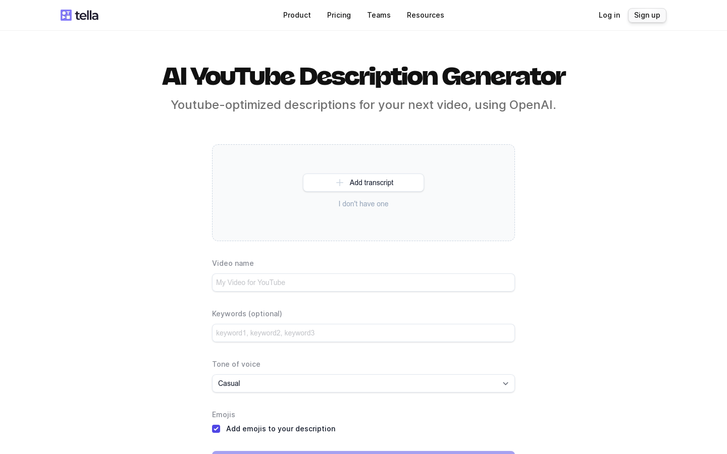 AI YouTube Description Generator-龙跃AI