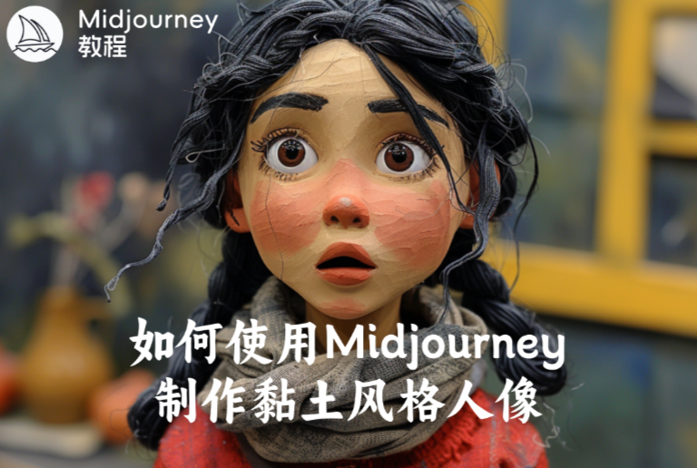 如何使用Midjourney制作黏土风格人像插图