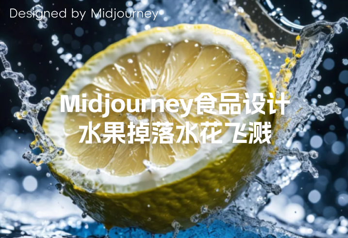 Midjourney食品宣传图制作教程：水果掉落水花飞溅的效果插图