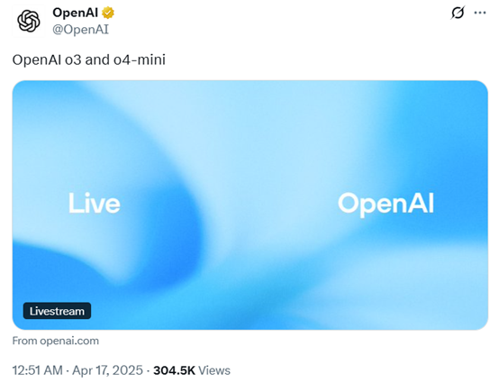 刚刚,o4-mini发布!OpenAI史上最强、最智能模型插图 刚刚,o4-mini发布!OpenAI史上最强、最智能模型插图