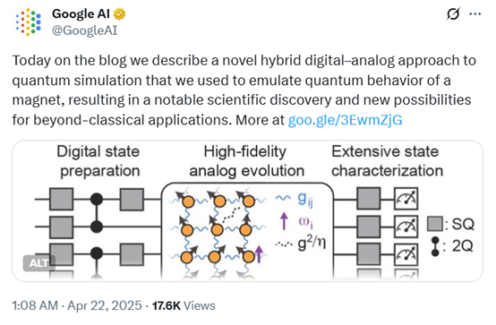 量子计算重大突破!谷歌发布混合量子模拟方法插图 量子计算重大突破!谷歌发布混合量子模拟方法插图