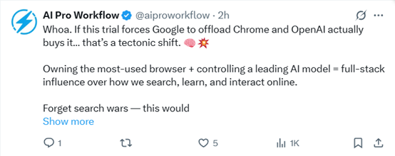 突发!OpenAI或将收购谷歌浏览器Chrome插图4 突发!OpenAI或将收购谷歌浏览器Chrome插图4